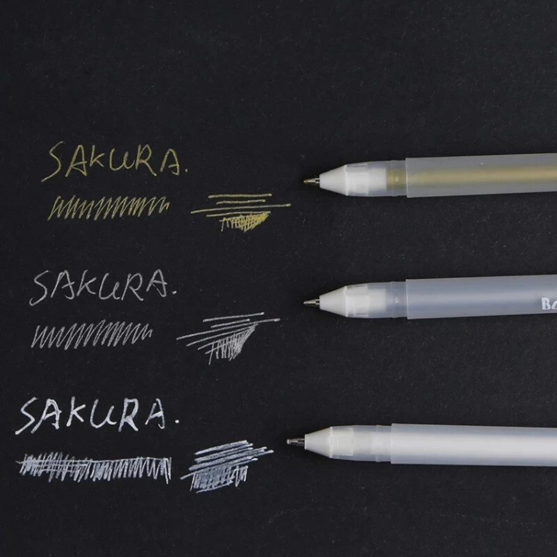 Sakura set od 3 komada Gelly Roll Classic Highlight Pen Gel Ink Olovke Bright White Pen Sketch Marker Golden Srebrni Highlighting