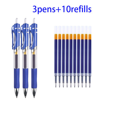 Set zamjenjivih gel olovki od 25 komada 0,5 mm crna/crvena/plava kemijska olovka velikog kapaciteta Drška za punjenje Štap Školski uredski pribor Posao