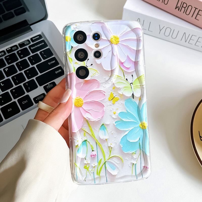 Калъф за телефон Wrst Chain за Samsung S24 S23 S22 S21 S20 FE Plus Ultra A10S 20S 11 02 03 04 05S Калъф с цвете Меко TPU покритие