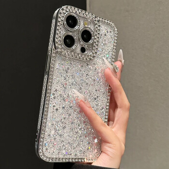 Πολυτελής θήκη διαμαντιού Bling Glitter για iPhone 16 15 14 13 12 11 Pro Max Plus Γυαλιστερό ηλεκτρικό κάλυμμα τηλεφώνου προφυλακτήρα