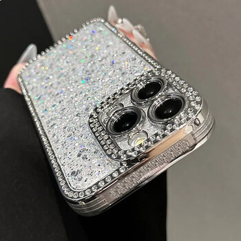 Πολυτελής θήκη διαμαντιού Bling Glitter για iPhone 16 15 14 13 12 11 Pro Max Plus Γυαλιστερό ηλεκτρικό κάλυμμα τηλεφώνου προφυλακτήρα