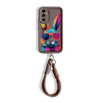 Cool Rabbit Wrist Chain Lanyard Case за Samsung A54 34 24 14 55 35 25 73 53 33 23 71 51 31 21 72 52 32 22 13 12 Калъф за закачане