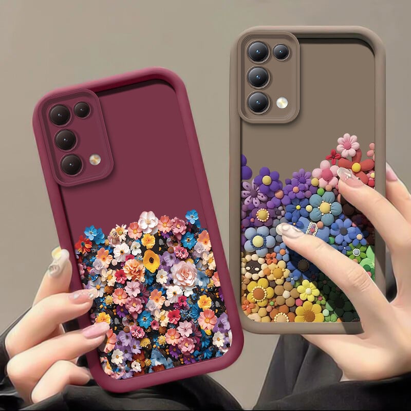 Luksuzna futrola s uzorkom cvijeća za Xiaomi 14 14T Pro 12T 11 Lite NE, meka silikonska zaštitna maska za objektiv kamere otporna na udarce