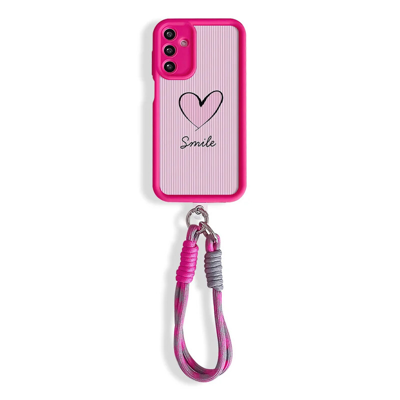 Telefonska torbica s lančićem za zapešće za Samsung A54 34 24 14 55 35 25 73 53 33 23 71 51 31 21 72 52 32 22 13 12 Pink Love Heart Cover