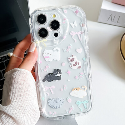 Θήκη τηλεφώνου Wrst Chain Για Samsung S24 S23 S22 S21 S20 FE Plus Ultra A10S 20S 11 02 03 04 05S Cute Cat Lanyard Μαλακό κάλυμμα TPU