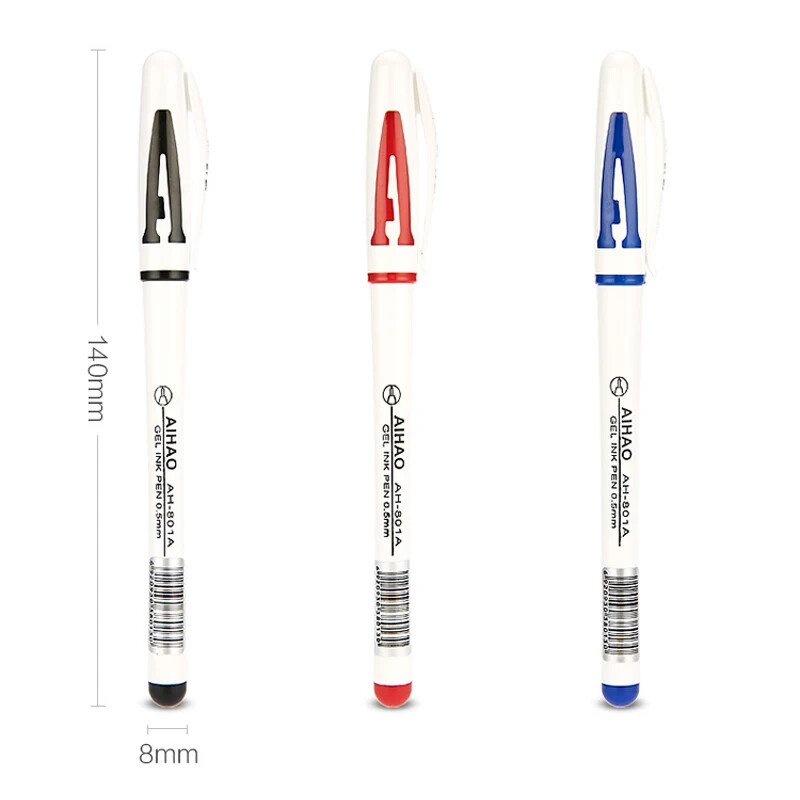 12p Vrhunska marka Hot! Poznata robna marka AIHAO 801A 0,5 mm kapica gel tintna olovka Ispit Potreban školski i uredski pribor Glatko pisanje visoke kvalitete