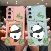 Θήκη Panda Για Samsung Galaxy S24 S23 S22 Ultra Plus S24 FE A55 A53 A54 A52 A15 A14 A16 A35 A34 5G Τσέπη κάρτας Διαφανές κάλυμμα τηλεφώνου