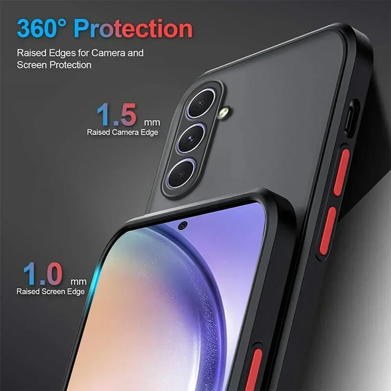 Matt kemény tok Samsung Galaxy A16 A06 A55 A54 A53 A52 A35 A34 A33 A24 A14 A25 A23 A35 A15 A05 A05S szilikon hátlaphoz