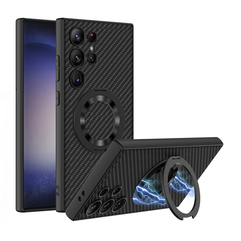 Kožna telefonska torbica s magnetskim postoljem za Samsung Galaxy S25 S24 Plus S23 Ultra otporna na udarce