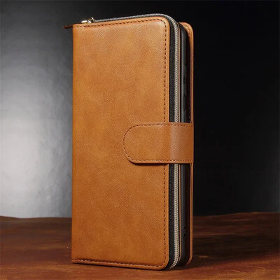 Torbica za telefon s više kartica s patentnim zatvaračem za Samsung Galaxy S24 FE S23 S22 S21 Plus S20 S10 S9 Note 20 Ultra Flip kožna maska Coque