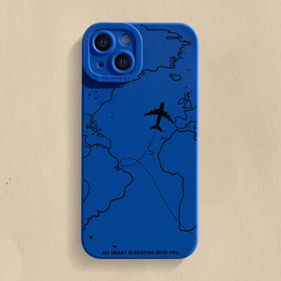 Kelionių įkvėptas „Airplane Route Desian“ telefono dėklas, skirtas Samsung Galaxy S23 Ultra S22 Plus S21 FE A14 A34 A54 A33 A53 A32 minkštas dangtelis