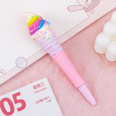 Kawaii Animals Stress Relieve Gel Pen Сладка карикатура Squishy Signature Pen Мека пяна Неутрални химикалки Офис консумативи Подарък Канцеларски материали