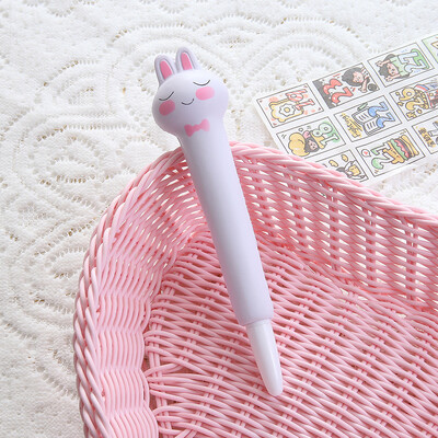 Kawaii Animals Stress Relieve Gel Pen Сладка карикатура Squishy Signature Pen Мека пяна Неутрални химикалки Офис консумативи Подарък Канцеларски материали