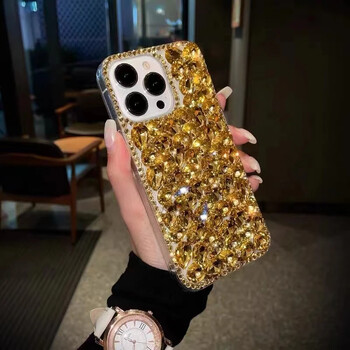 Θήκη Rhinestone για Samsung Galaxy S25 S24 S23 S22 S21 S20 Ultra Plus FE S10 S9 Θήκη Diamond Κάλυμμα τηλεφώνου Sunjolly