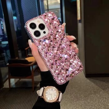 Θήκη Rhinestone για Samsung Galaxy S25 S24 S23 S22 S21 S20 Ultra Plus FE S10 S9 Θήκη Diamond Κάλυμμα τηλεφώνου Sunjolly