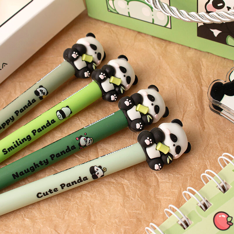 4 бр./компл. Kawaii Cartoon Capybara Panda Gel Pen Creative Бързосъхнеща сладка натискаща се неутрална писалка Коледен подарък за деца