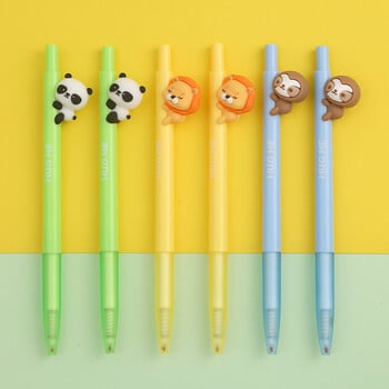 3 τεμ/παρτίδα Lion Panda Animals Mechanical Gel Ink Pen Σχολική Προμήθειες Γραφείου Γραφείου Δώρο Χαρτικά Χαριτωμένα στυλό τζελ