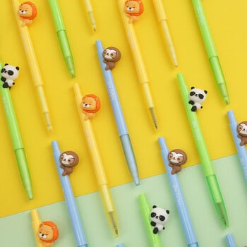 3 τεμ/παρτίδα Lion Panda Animals Mechanical Gel Ink Pen Σχολική Προμήθειες Γραφείου Γραφείου Δώρο Χαρτικά Χαριτωμένα στυλό τζελ