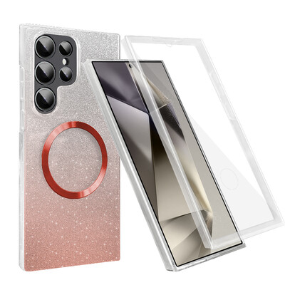 360° potpuna zaštita Magsafe magnetska meka prednja folija za telefonsku torbicu za Samsung S23 S22 S21 S24 Ultra Plus FE gradijent svjetlucava maska