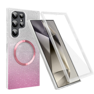 360° potpuna zaštita Magsafe magnetska meka prednja folija za telefonsku torbicu za Samsung S23 S22 S21 S24 Ultra Plus FE gradijent svjetlucava maska