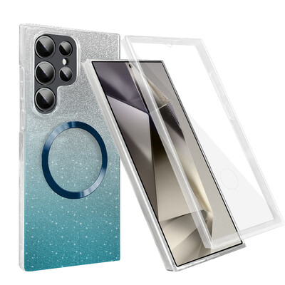 360° potpuna zaštita Magsafe magnetska meka prednja folija za telefonsku torbicu za Samsung S23 S22 S21 S24 Ultra Plus FE gradijent svjetlucava maska