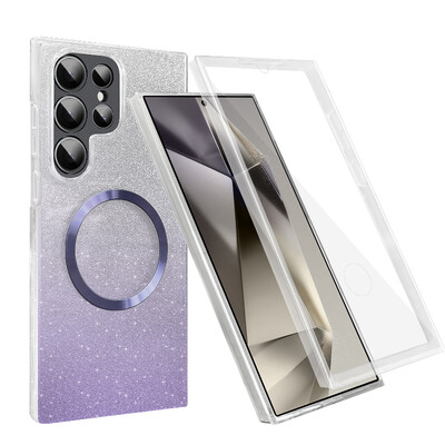 360° potpuna zaštita Magsafe magnetska meka prednja folija za telefonsku torbicu za Samsung S23 S22 S21 S24 Ultra Plus FE gradijent svjetlucava maska