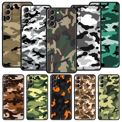 Θήκη τηλεφώνου Camouflage Military Army Camo για Samsung Galaxy S24 S23 S22 S20 Ultra S21 FE 5G S10 S9 Plus S10E Κάλυμμα σιλικόνης