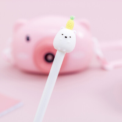 4-dielne gélové pero Lytwtw's Kawaii s motívom kórejského kresleného filmu, kreatívne, roztomilé, ovocné, školské, kancelárske, písacie potreby, sladké, pekné, krásne, vtipné