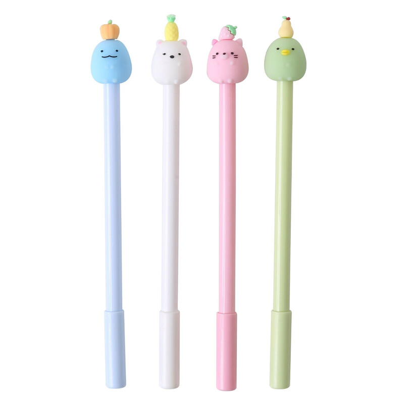 4-dielne gélové pero Lytwtw's Kawaii s motívom kórejského kresleného filmu, kreatívne, roztomilé, ovocné, školské, kancelárske, písacie potreby, sladké, pekné, krásne, vtipné