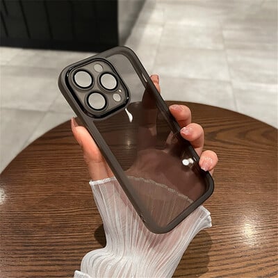 Мек силиконов калъф за телефон за Samsung Galaxy S25 S24 S23 S22 Note 20 Ultra S21 Plus S20 FE Защита на камерата Прозрачен капак