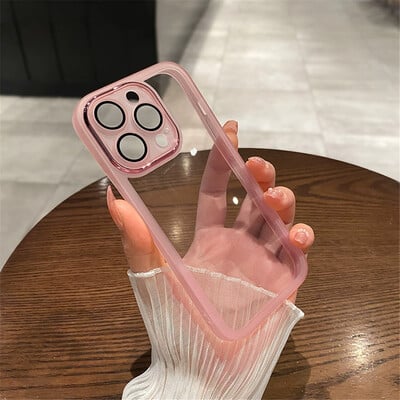 Мек силиконов калъф за телефон за Samsung Galaxy S25 S24 S23 S22 Note 20 Ultra S21 Plus S20 FE Защита на камерата Прозрачен капак