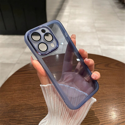 Мек силиконов калъф за телефон за Samsung Galaxy S25 S24 S23 S22 Note 20 Ultra S21 Plus S20 FE Защита на камерата Прозрачен капак