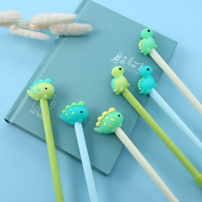 3 kom/lot Kawaii Little Soft Silicon Dinosaur Gel Pen Ink Marker Pen Školski uredski pribor za pisanje Papirnice Escolar Papelaria