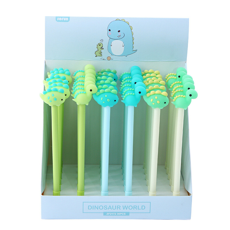 3 kom/lot Kawaii Little Soft Silicon Dinosaur Gel Pen Ink Marker Pen Školski uredski pribor za pisanje Papirnice Escolar Papelaria