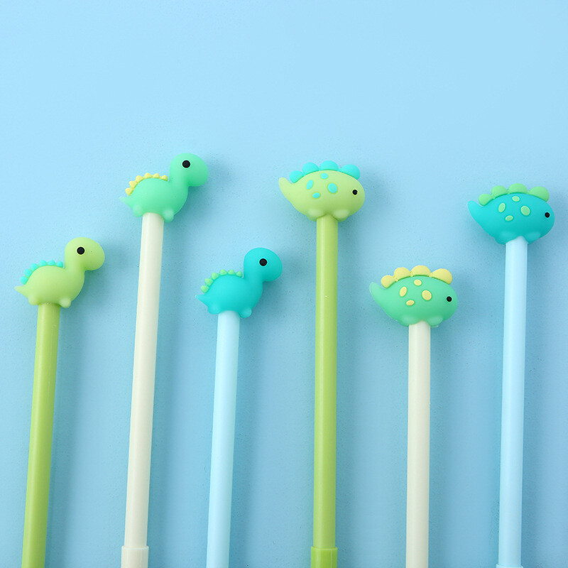 3 kom/lot Kawaii Little Soft Silicon Dinosaur Gel Pen Ink Marker Pen Školski uredski pribor za pisanje Papirnice Escolar Papelaria