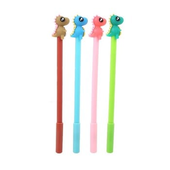 4 τεμ Lytwtw\'s Cartoon Stationery Cute Kawaii Dinosaur Boy Gel στυλό Σχολική λαβή προμηθειών γραφείου Μυθιστόρημα Δημιουργικό γλυκό αρκετά υπέροχο