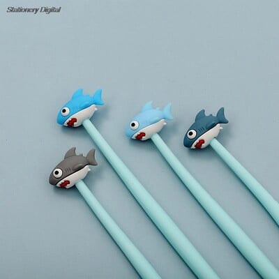 1PCS 0,5 mm Creative Cartoon Shark Silicone Gel Pen Студентски подпис Творчески канцеларски материали Ученически пособия Произволен цвят