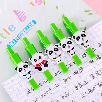 Στυλό 5 τεμαχίων Χαριτωμένο Cartoon Panda Bamboo Gel στυλό μόδας Animals Τύπος στυλό