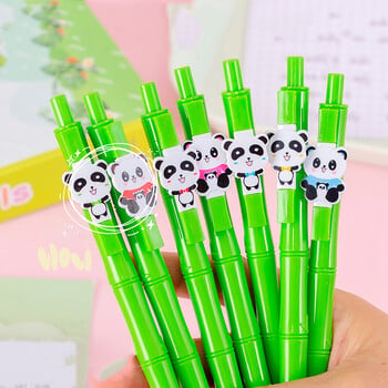 Στυλό 5 τεμαχίων Χαριτωμένο Cartoon Panda Bamboo Gel στυλό μόδας Animals Τύπος στυλό