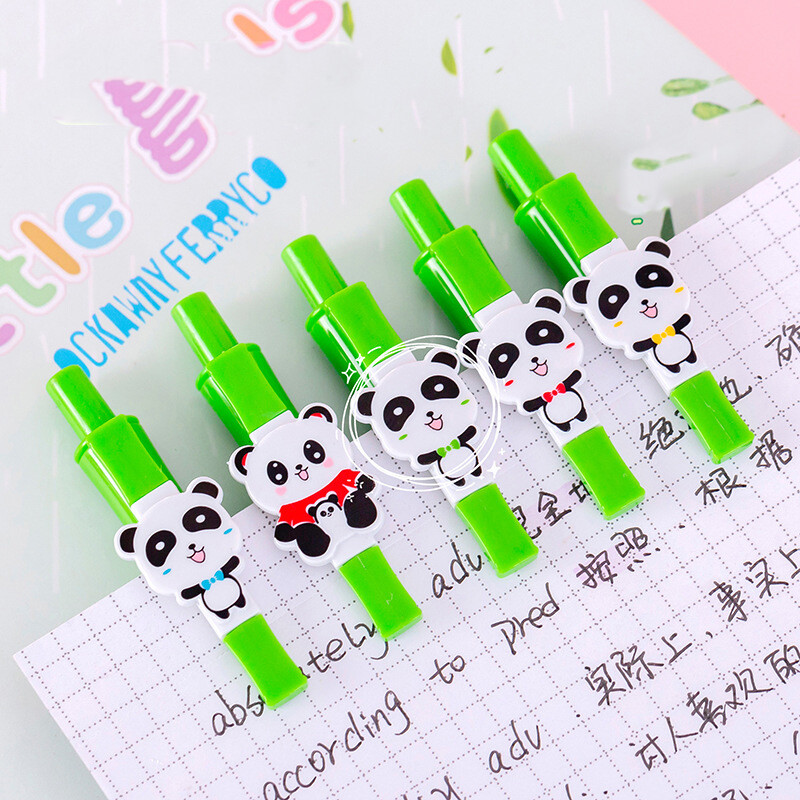 5-dijelni pribor za pisanje, slatka crtana panda, bambusova gel olovka, modne životinjske olovke