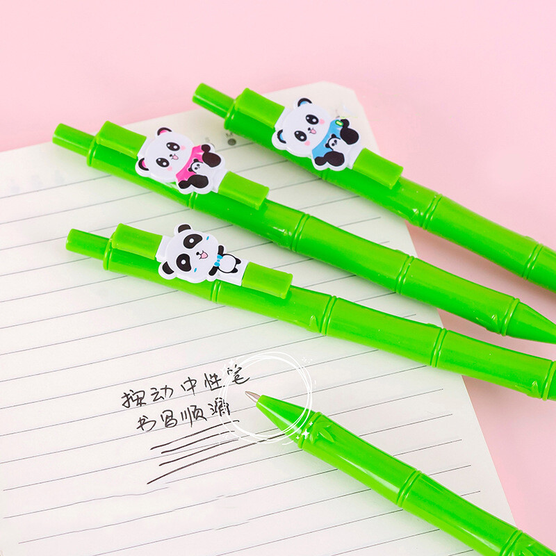 5-dijelni pribor za pisanje, slatka crtana panda, bambusova gel olovka, modne životinjske olovke