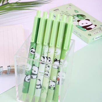 6 τμχ Cute Cartoon Panda Gel στυλό αστεία στυλό Lovely Panda Smoothly Writing Στυλό Σχολική Μαθητική Γραφική Προμήθειες