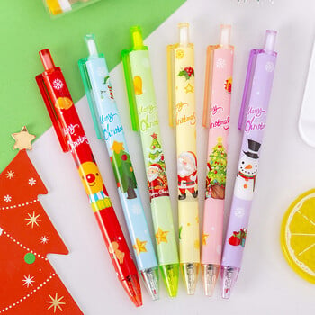 6 Piece Cute Gel στυλό Cartoon Χριστουγεννιάτικο Δώρο Press Stationery Αστεία στυλό