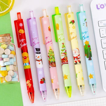 6 Piece Cute Gel στυλό Cartoon Χριστουγεννιάτικο Δώρο Press Stationery Αστεία στυλό