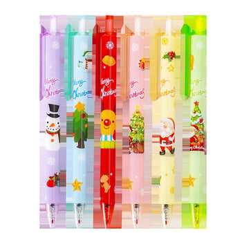 6 Piece Cute Gel στυλό Cartoon Χριστουγεννιάτικο Δώρο Press Stationery Αστεία στυλό