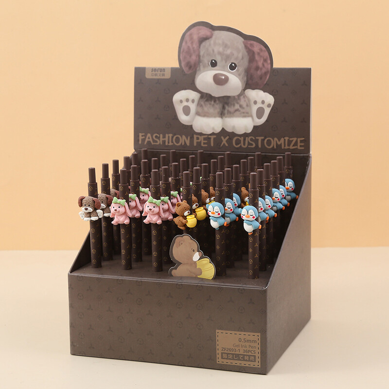 1 бр. Lytwtw's Stationery Dog Animal Press Gel Pen Училищни канцеларски принадлежности Канцеларски материали Сладки Kawaii Sweet Pens