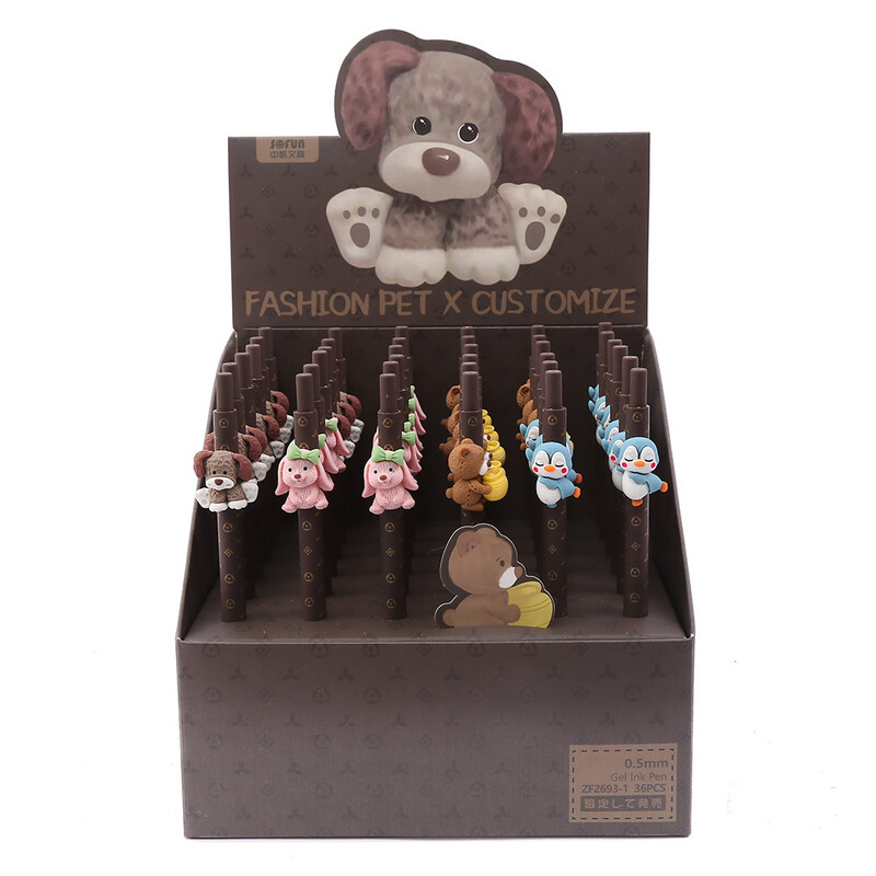 1 бр. Lytwtw's Stationery Dog Animal Press Gel Pen Училищни канцеларски принадлежности Канцеларски материали Сладки Kawaii Sweet Pens