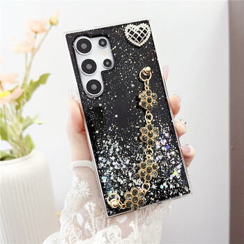 Θήκες τηλεφώνου Luxury Glitter Gem βραχιόλι για Samsung Galaxy S24 S23 S22 S21 S20 FE Ultra Plus Note 20 Ultra 10 Cover Coque