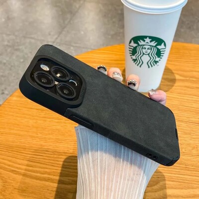 Husa de telefon din silicon din piele mata pentru iPhone 15 16 12 11 14 Pro Max 13 Mini X XR XS 78 Plus SE Protectie lentile Bara de protectie Husa completa