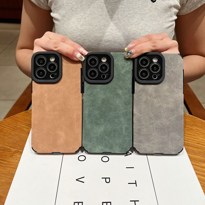 Husa de telefon din silicon din piele mata pentru iPhone 15 16 12 11 14 Pro Max 13 Mini X XR XS 78 Plus SE Protectie lentile Bara de protectie Husa completa